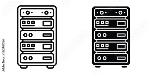 Server rack icons multiple style collection. icon in vector. Logotype