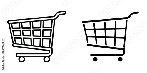 Shopping trolley icons multiple style collection. icon in vector. Logotype