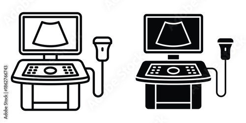 Ultrasound icons multiple style collection. icon in vector. Logotype