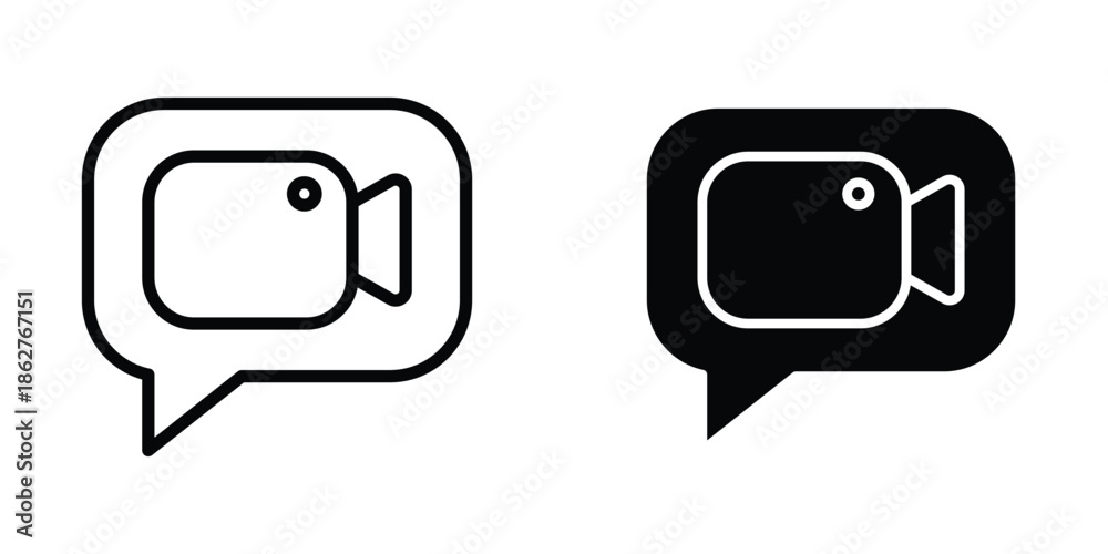 Naklejka premium Video call icons multiple style collection. icon in vector. Logotype