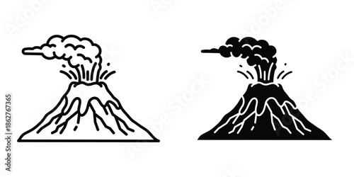 Volcano icons multiple style collection. icon in vector. Logotype