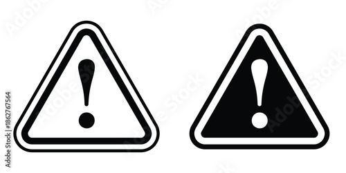 Warning triangle icons multiple style collection. icon in vector. Logotype