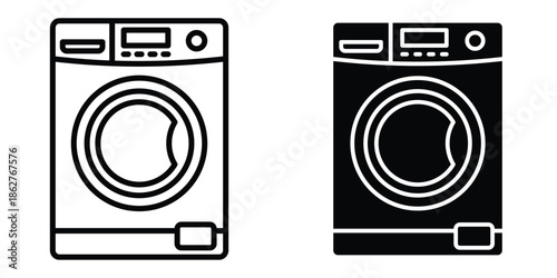 Washing machine icons multiple style collection. icon in vector. Logotype