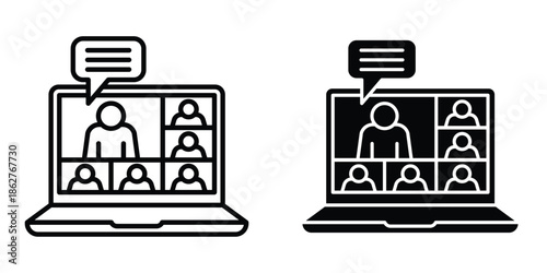 Webinar icons multiple style collection. icon in vector. Logotype