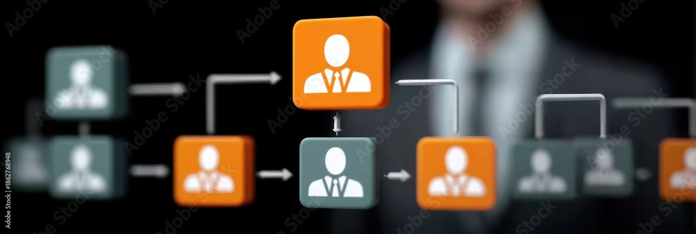 Naklejka premium management scene showing operation aligned with monitoring as partnership and administration increase efficiency using collaboration and planning