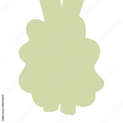 A light green colored bunny silhouette on isolated