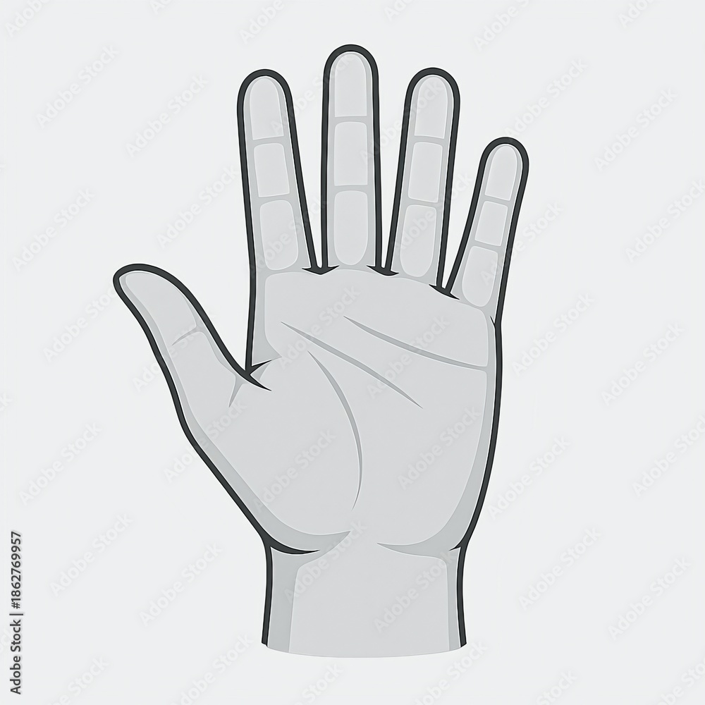 Obraz premium Hand gesture with five fingers raised