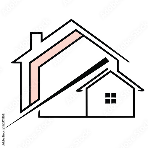Abstract house and home real estate logo design