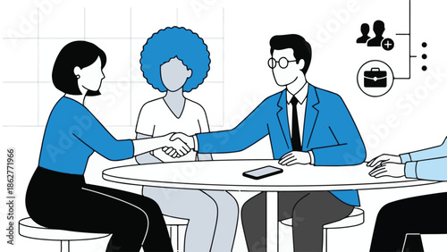 Business people shaking hands at a professional meeting for partnership