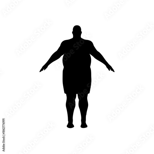 Fat man silhouette vector illustration
