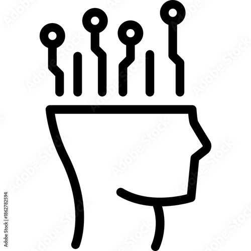 artificial intelligence illustration, chipping technology, ai generation, vector icon