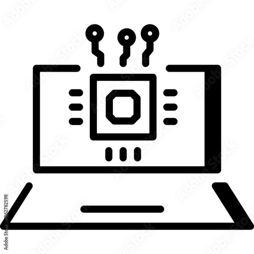 artificial intelligence illustration, chipping technology, ai generation, vector icon