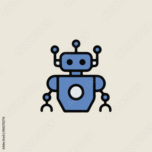 blue robot vector illustration
