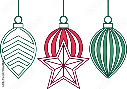 Christmas Decoration Illustration Collection. Festive Christmas Decoration Elements. Holiday Christmas Decoration Design. Traditional Christmas Decoration Artwork. Colorful Christmas Decoration