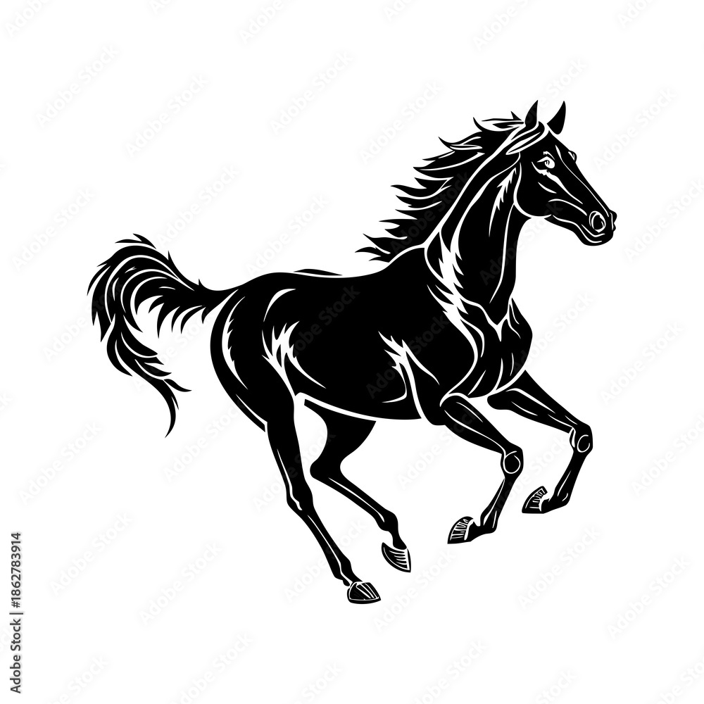 Obraz premium horse silhouette vector