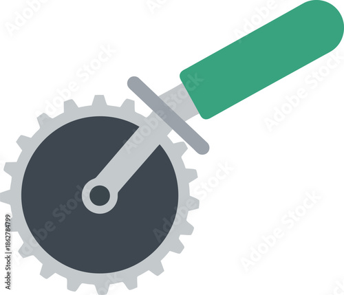 Professional Pizza Cutter on White Background