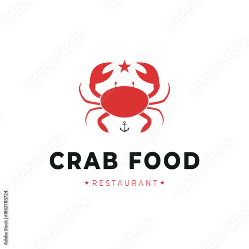 crab food restaurant logo design concept idea for seafood