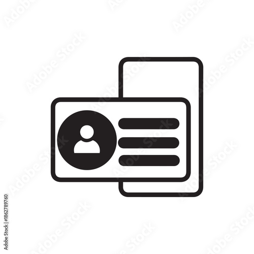 ID Card Identification Card Icon Vector Design Illustration
