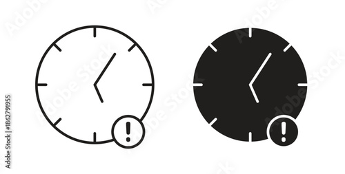Alarm exclamation icons linear icon. Line with Editable stroke. monochrome icon