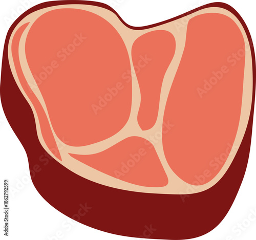 Premium Beef Steak Food Vector Icon
