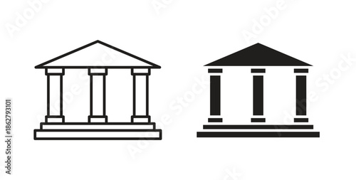 Bank icons linear icon. Line with Editable stroke. monochrome icon