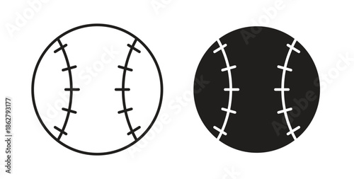 Baseball icons linear icon. Line with Editable stroke. monochrome icon