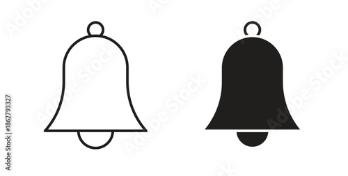 Bell icons linear icon. Line with Editable stroke. monochrome icon