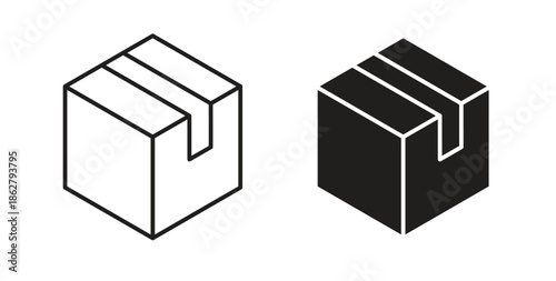 Box icons linear icon. Line with Editable stroke. monochrome icon