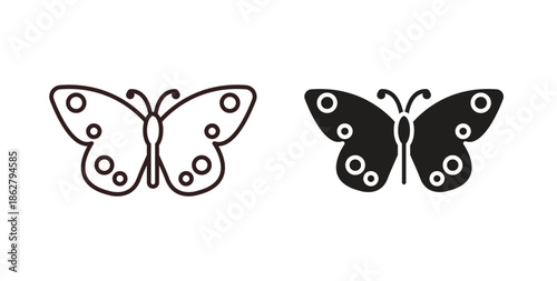 Butterfly icons linear icon. Line with Editable stroke. monochrome icon