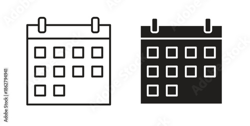 Calendar icons linear icon. Line with Editable stroke. monochrome icon