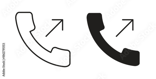 Call outgoing icons linear icon. Line with Editable stroke. monochrome icon