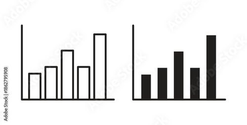 Chart histogram icons linear icon. Line with Editable stroke. monochrome icon