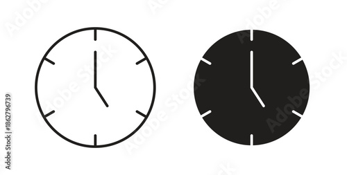 Clock-five icons linear icon. Line with Editable stroke. monochrome icon