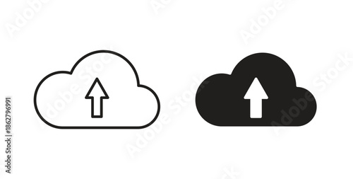 Cloud upload icons linear icon. Line with Editable stroke. monochrome icon