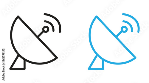 satellite dish icon, vector illustration