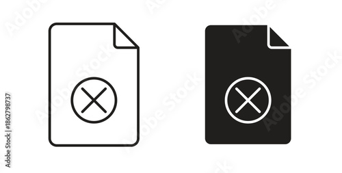 Delete Document icons linear icon. Line with Editable stroke. monochrome icon