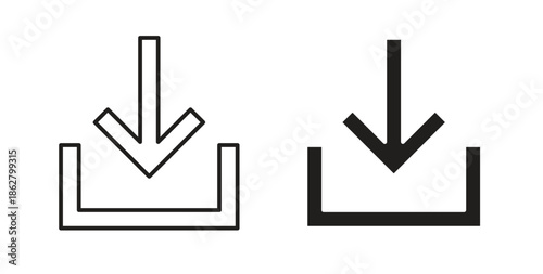 Download icons linear icon. Line with Editable stroke. monochrome icon