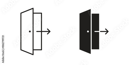 Exit icons linear icon. Line with Editable stroke. monochrome icon