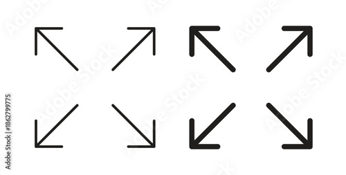 Expand icons linear icon. Line with Editable stroke. monochrome icon