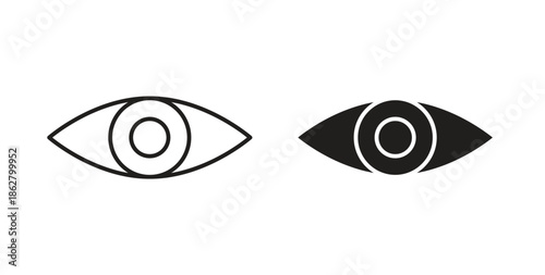 Eye icons linear icon. Line with Editable stroke. monochrome icon