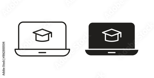 E learning icons linear icon. Line with Editable stroke. monochrome icon