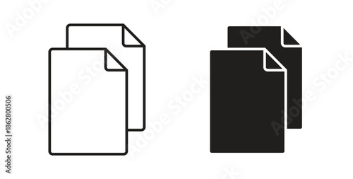 Duplicate icons linear icon. Line with Editable stroke. monochrome icon