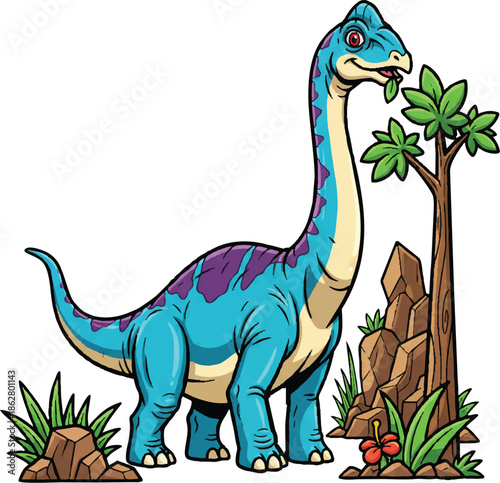Diplodocus dinosaur vector illustration