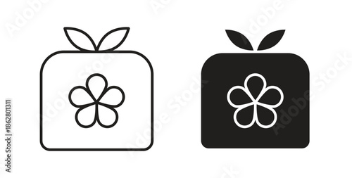 Furoshiki icons linear icon. Line with Editable stroke. monochrome icon
