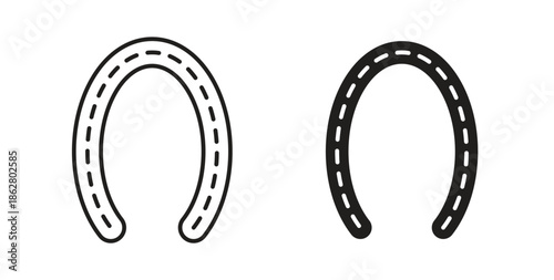 Horseshoe icons linear icon. Line with Editable stroke. monochrome icon
