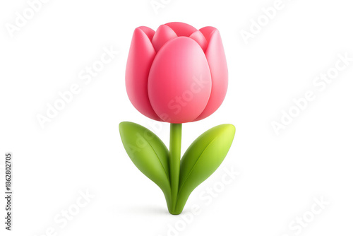 Elegant pink tulip icon for floral designs and spring decor concepts