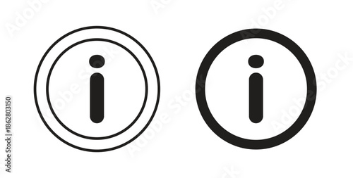 Info icons linear icon. Line with Editable stroke. monochrome icon