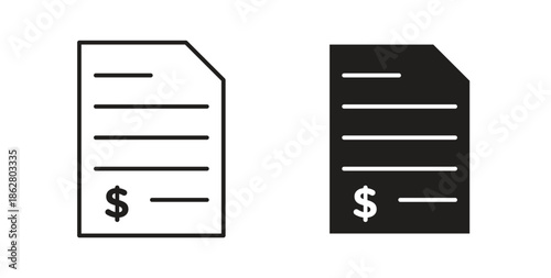 Invoice icons linear icon. Line with Editable stroke. monochrome icon