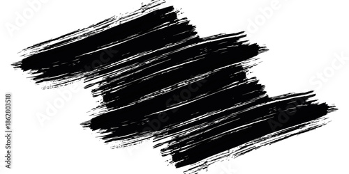Diagonal black ink brush strokes on white background creating a textured grunge effect. The strokes are varied in width and density.