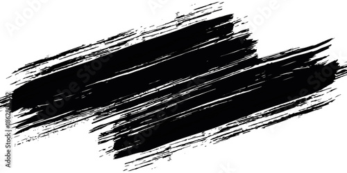 Diagonal black ink brush strokes on white background creating a textured grunge effect. The strokes are varied in width and density.